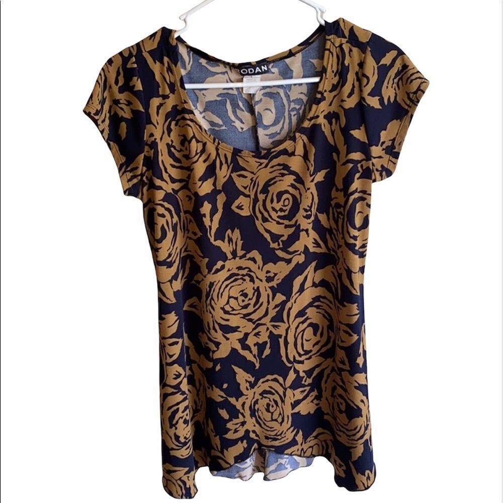 Rodan small boutique top shirt blouse flowy boho unique floral S